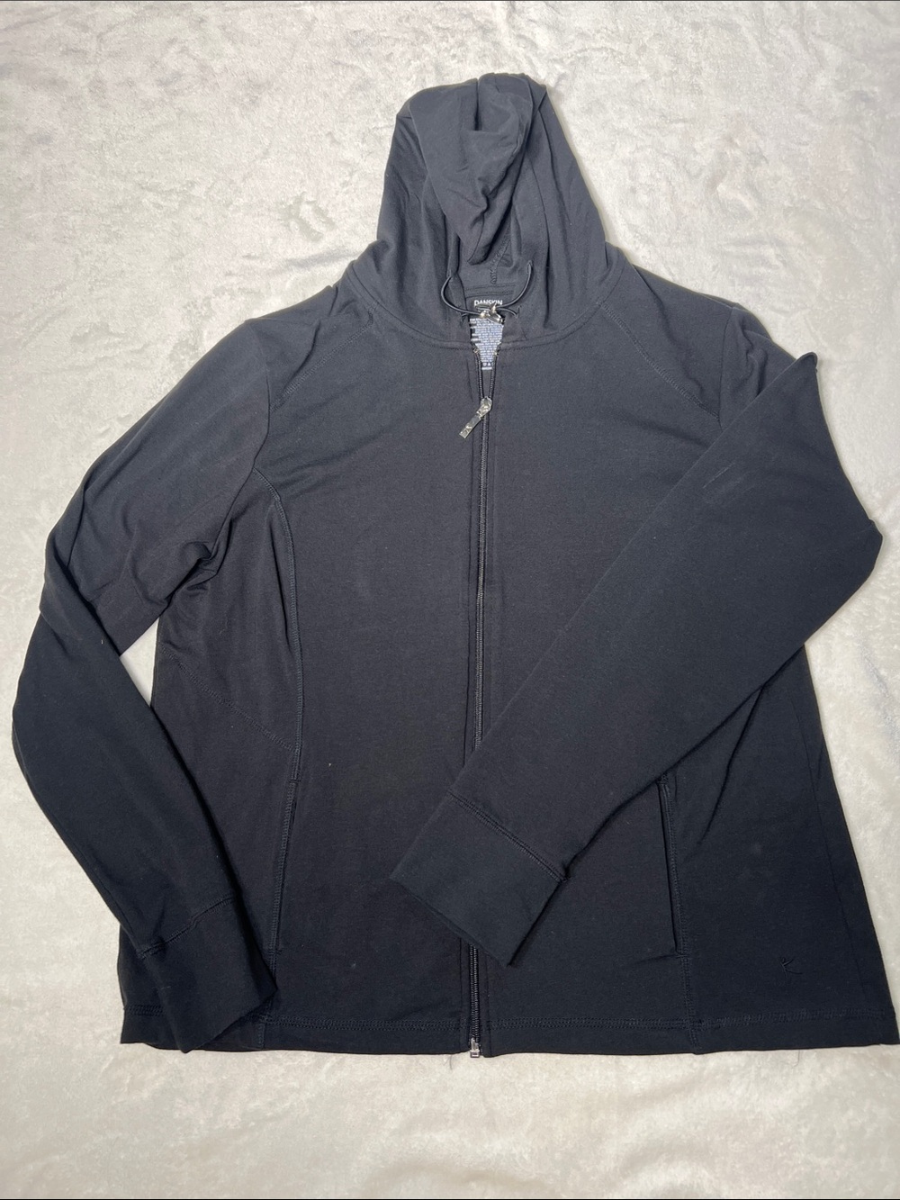 Danskin Now Womens Zippered Black Light Weight Hoodie XXL